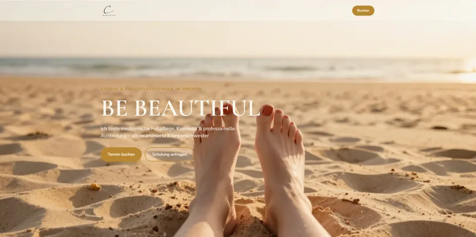 Webseite von Be Beautiful Bremen, umgesetzt von Startpilot Marketing