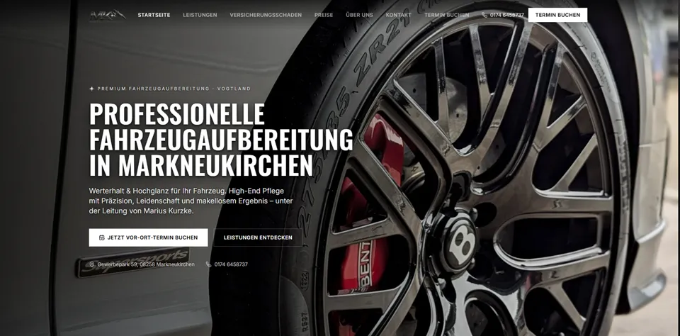Webseite von MK Fahrzeugaufbereitung, umgesetzt von Startpilot Marketing