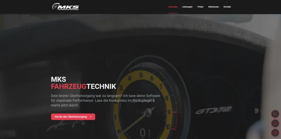 Webseite von MKS Fahrzeugtechnik, umgesetzt von Startpilot Marketing